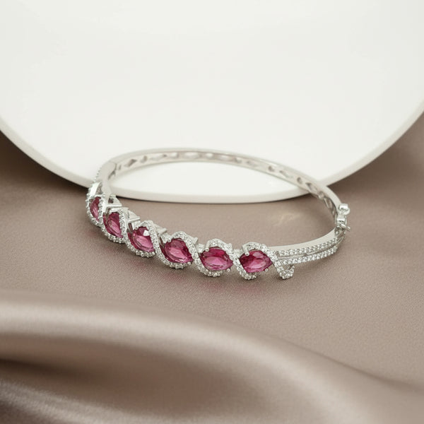 438931 Cz Delicate Kada With Rhodium Plating