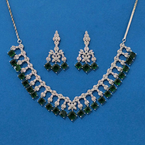 439229 Cz Classic Necklace With Rhodium Plating