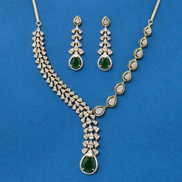 439238 Cz Classic Necklace With 2 Tone Plating