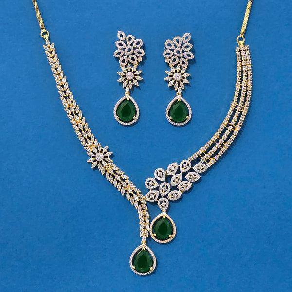 439251 Cz Classic Necklace With 2 Tone Plating