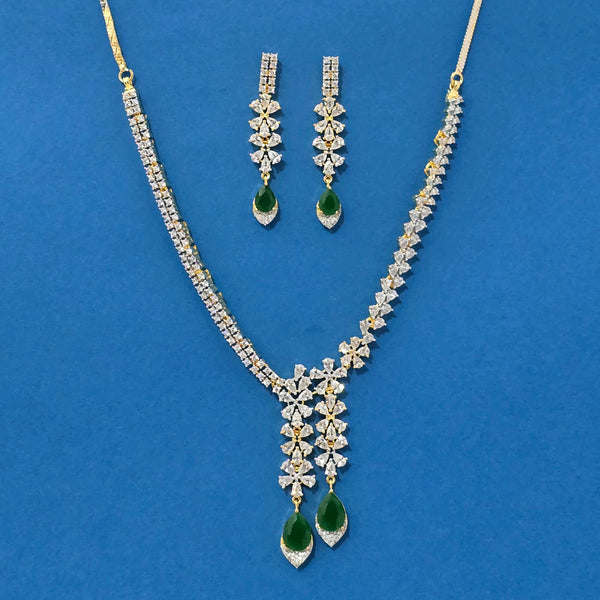 439252 Cz Classic Necklace With 2 Tone Plating