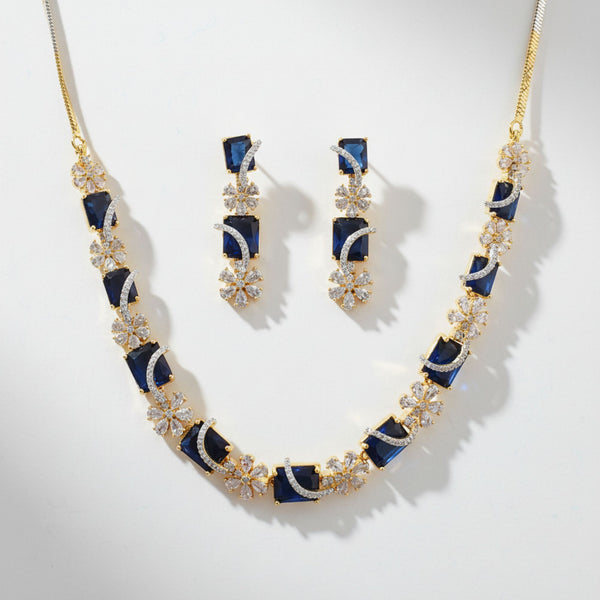 439254 Cz Classic Necklace With 2 Tone Plating