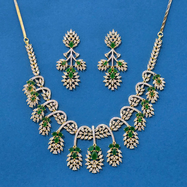 439258 Cz Classic Necklace With 2 Tone Plating