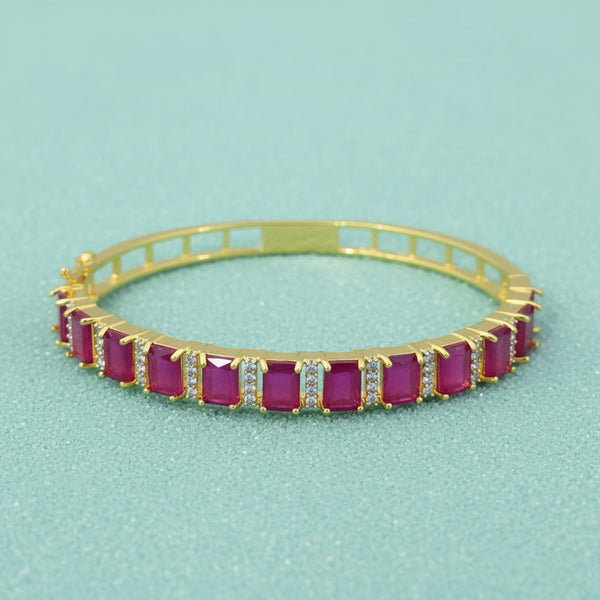 439268 Cz Openable Kada With Gold Plating