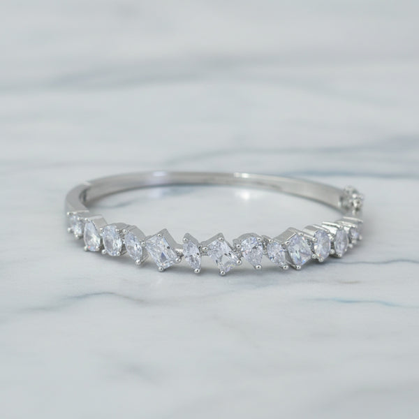 439280 Cz Delicate Kada With 2 Tone Rhodium Plating