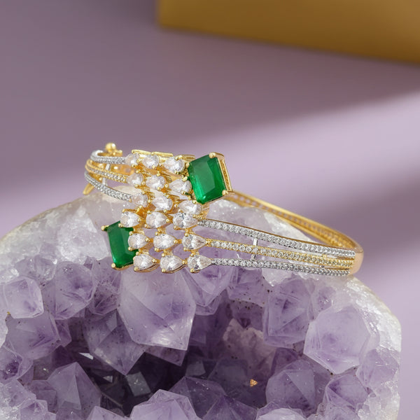 439281 Cz Openable Kada With 2 Tone Plating