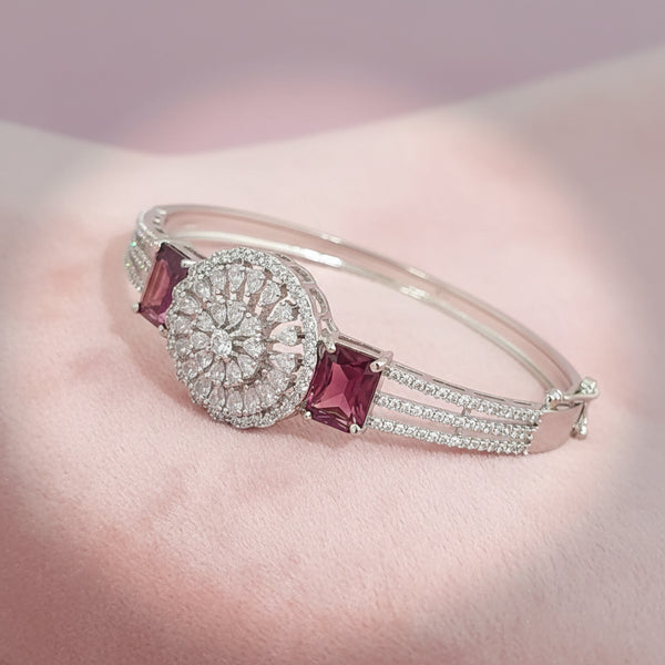 439354 Cz Openable Kada With Rhodium Plating