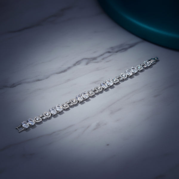 439410 Cubic Zirconia Classic Bracelet With Mehndi Plating