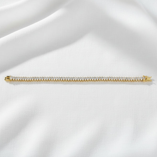 439442 Cubic Zirconia Classic Bracelet With Rhodium 2 Tone Plating