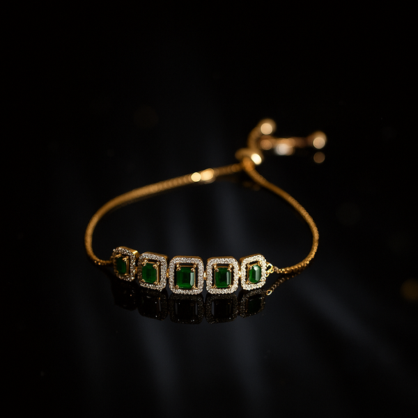 439526 Cubic Zirconia Classic Bracelet With 2 Tone Plating