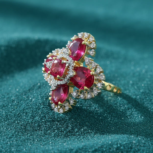 439559 Cz Adjustable Ring With 2 Tone Plating