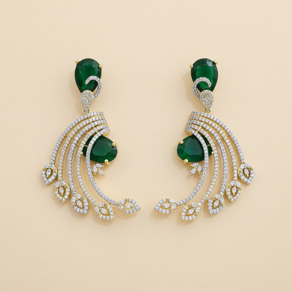 439648 Cz Classic Earring With 2 Tone Plating