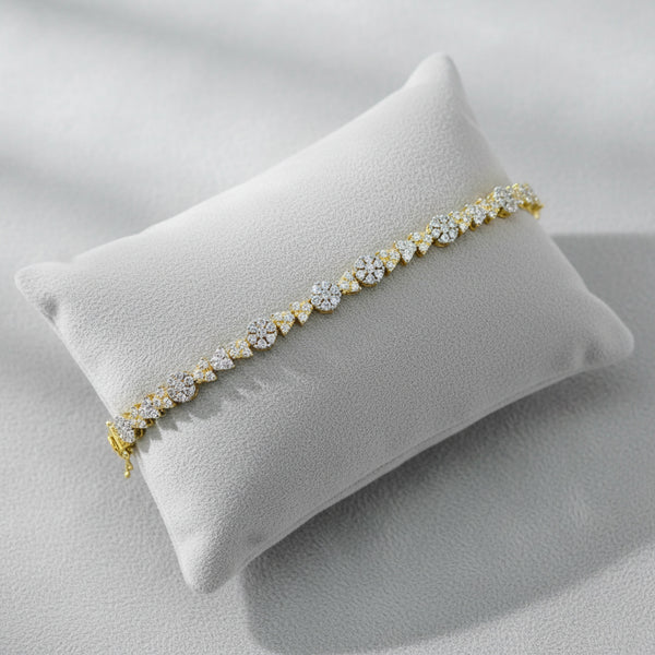 439780 Cubic Zirconia Classic Bracelet With 2tone Rhodium Plating