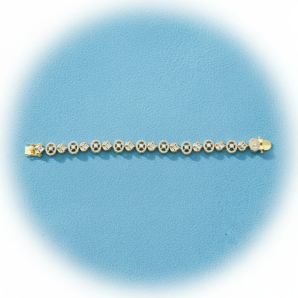 439781 Cubic Zirconia Classic Bracelet With 2tone Rhodium Plating