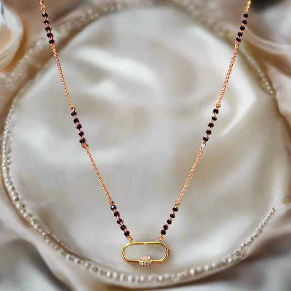 439800 Cubic Zirconia Dokiya Mangalsutra With Gold Plating