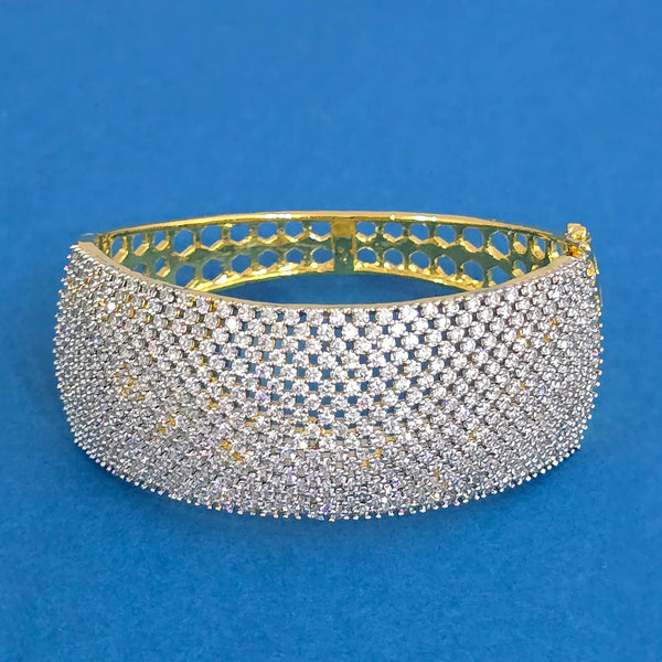 439839 Cubic Zirconia Classic Kada With 2tone Rhodium Plating