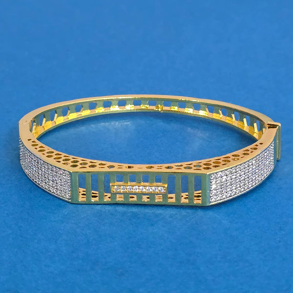 439841 Cubic Zirconia Classic Kada With 2tone Rhodium Plating