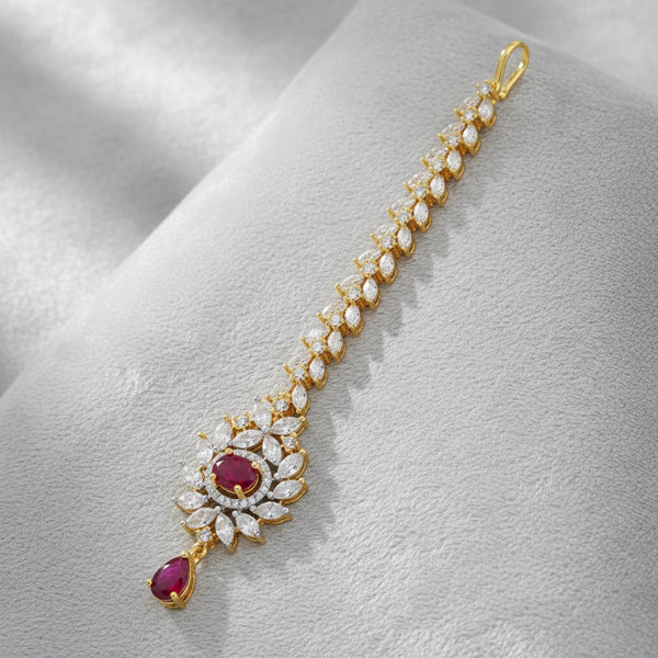 439911 Cubic Zirconia Classic Tikka With 2tone Plating