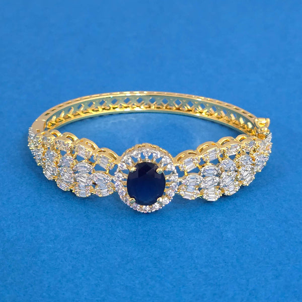 439923 Cubic Zirconia Openable Kada With 2 Tone Plating