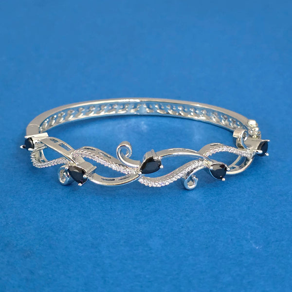 439937 Cz Openable Kada With Rhodium Plating