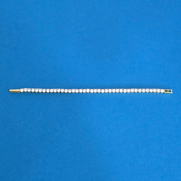 439967 Cz Classic Bracelet With 2 Tone Rhodium Plating