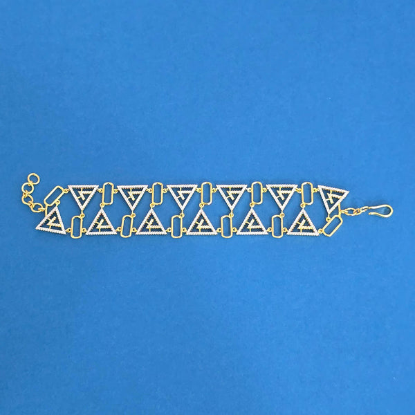 439976 Cz Classic Bracelet With 2 Tone Rhodium Plating