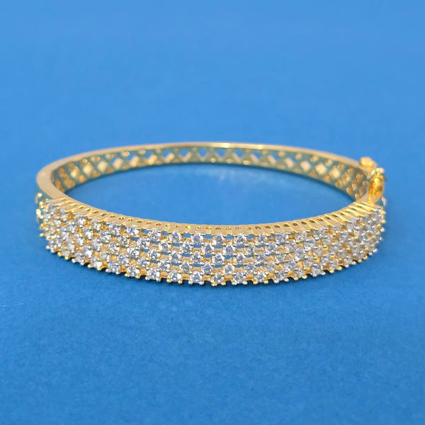 440039 Cubic Zirconia Classic Kada With Rhodium 2 Tone Plating