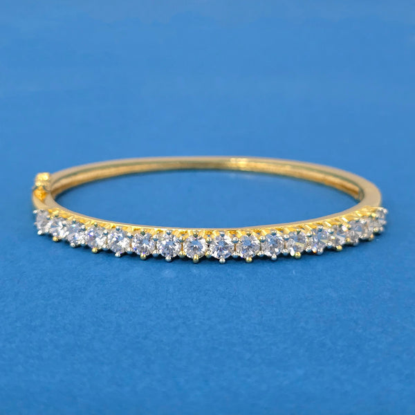 440043 Cubic Zirconia Openable Kada With Rhodium 2 Tone Plating