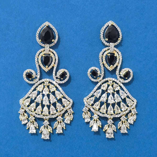 440118 Cubic Zirconia Classic Earring With 2 Tone Plating