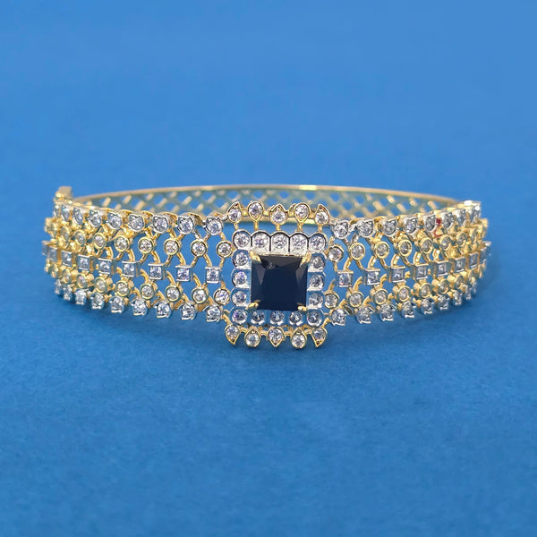 440125 Cubic Zirconia Classic Kada With 2 Tone Plating