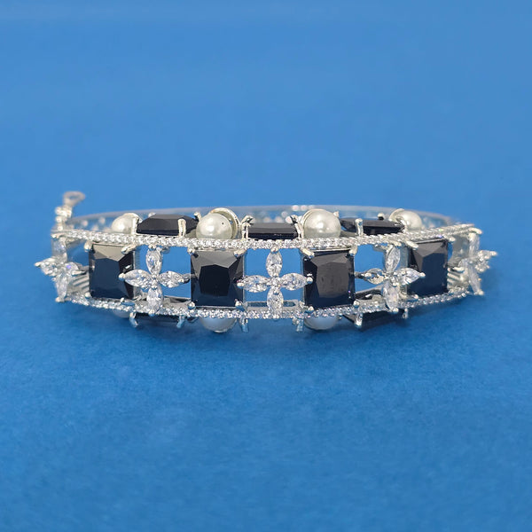 440129 Cubic Zirconia Moti Kada With Rhodium Plating