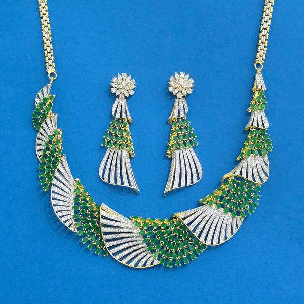 440151 Cz Classic Necklace With 2 Tone Plating