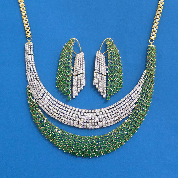 440152 Cz Classic Necklace With 2 Tone Plating