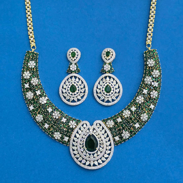 440155 Cz Classic Necklace With 2 Tone Plating