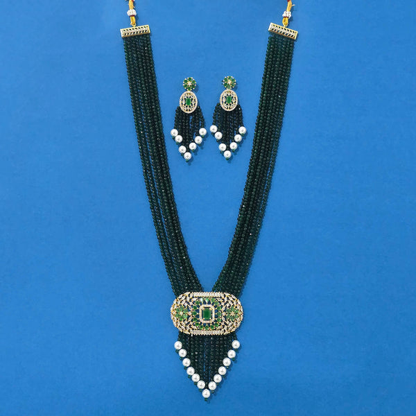 440156 Cz Classic Pendant Set With 2 Tone Plating