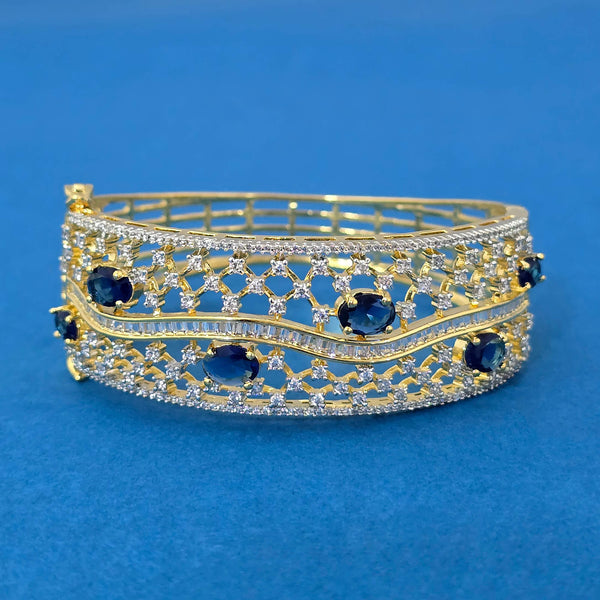 440174 Cubic Zirconia Openable Kada With 2 Tone Plating