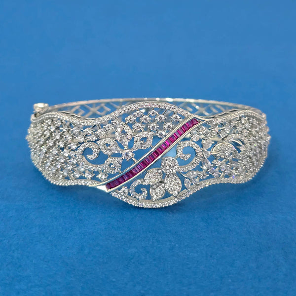 440179 Cubic Zirconia Classic Kada With Rhodium Plating