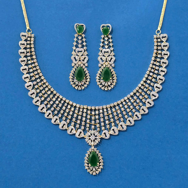 440195 Cubic Zirconia Classic Necklace With 2 Tone Plating