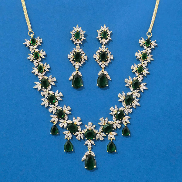 440197 Cubic Zirconia Classic Necklace With 2 Tone Plating