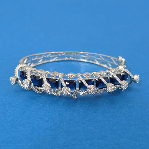 440309 Cz Openable Kada With Rhodium Plating