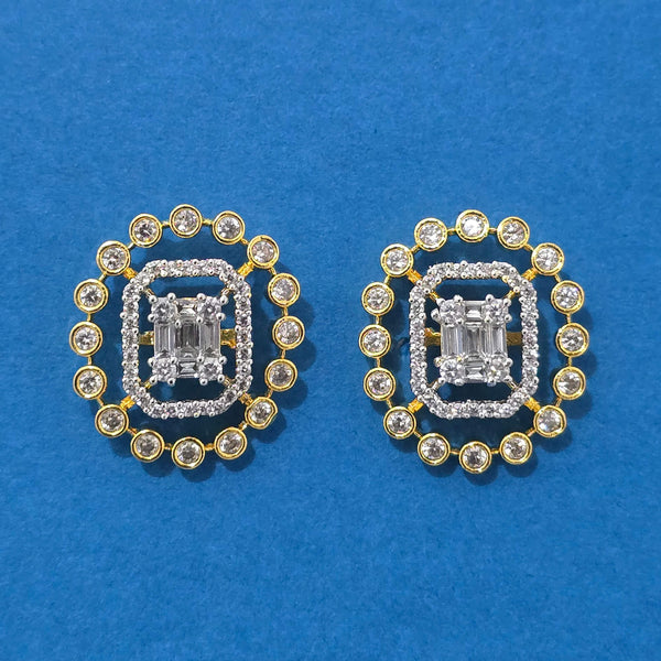 440376 Cz Tops With Mehndi 2 Tone Rhodium Plating