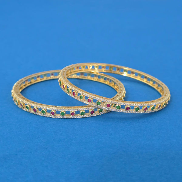 440386 Cz Classic Bangles With Gold Plating