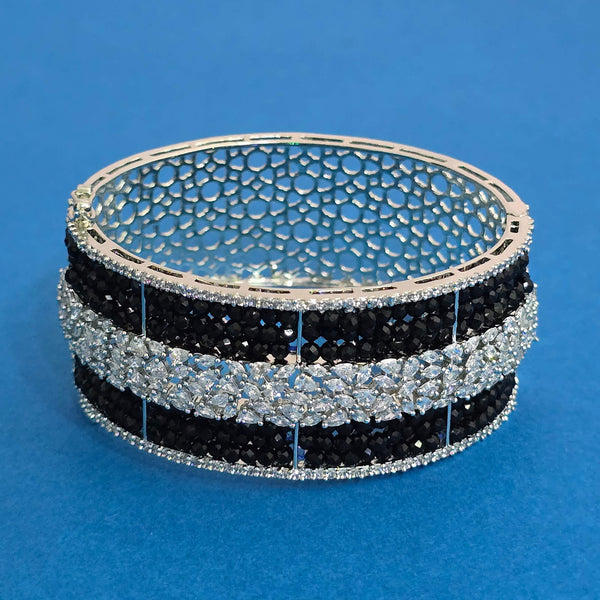 440397 Cz Openable Kada With Rhodium Plating