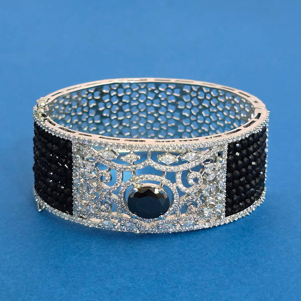 440398 Cz Openable Kada With Rhodium Plating