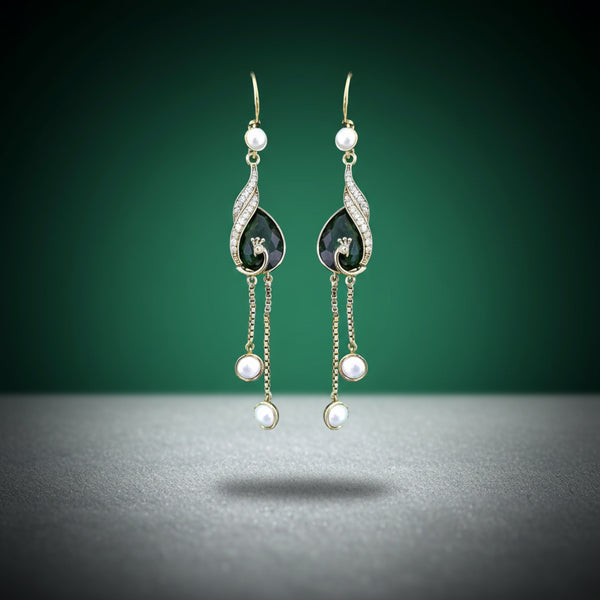 440411 Cubic Zirconia Classic Earring With Mehndi Plating