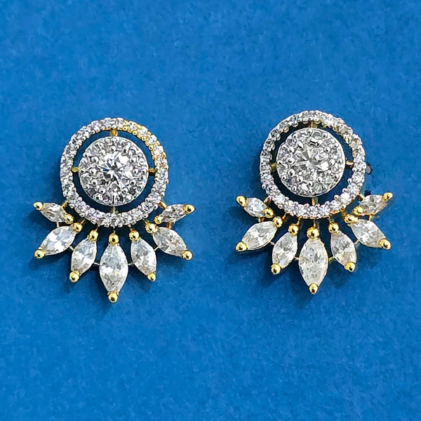 440428 Cz Tops With Mehndi 2 Tone Rhodium Plating