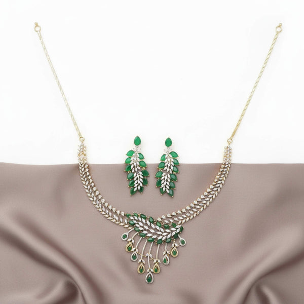 440550 Cubic Zirconia Classic Necklace With 2 Tone Plating