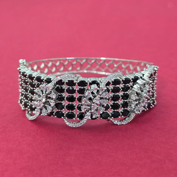 440569 Cz Openable Kada With Rhodium Plating