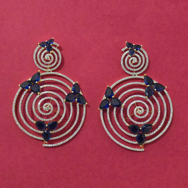 440574 Cz Classic Earring With 2 Tone Plating