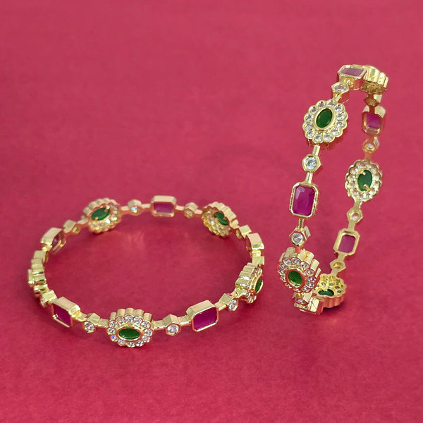 440625 Cubic Zirconia Classic Bangles With Gold Plating